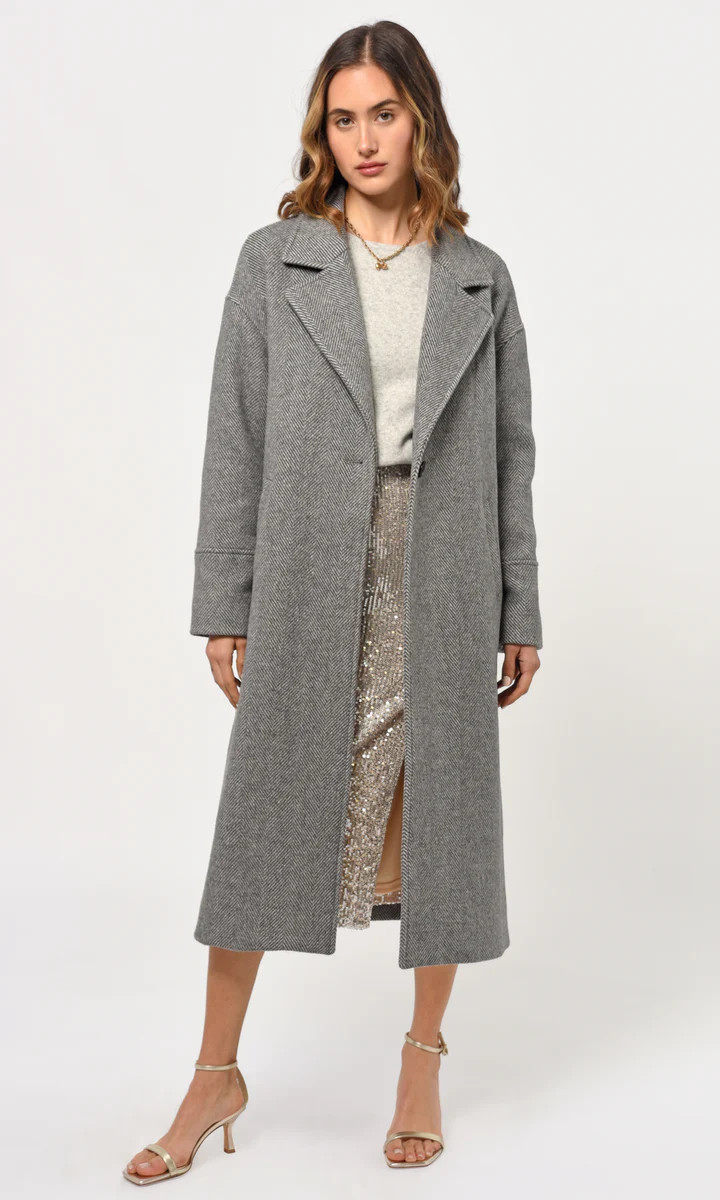 Bryce Chevron Oversized Coat | Greylin Collection | Women's Luxury Fashion Clothing 