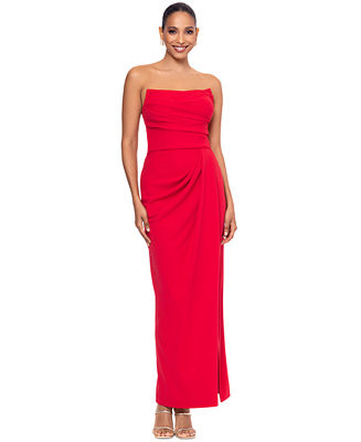 Women's Ruched Strapless Gown | Macy's