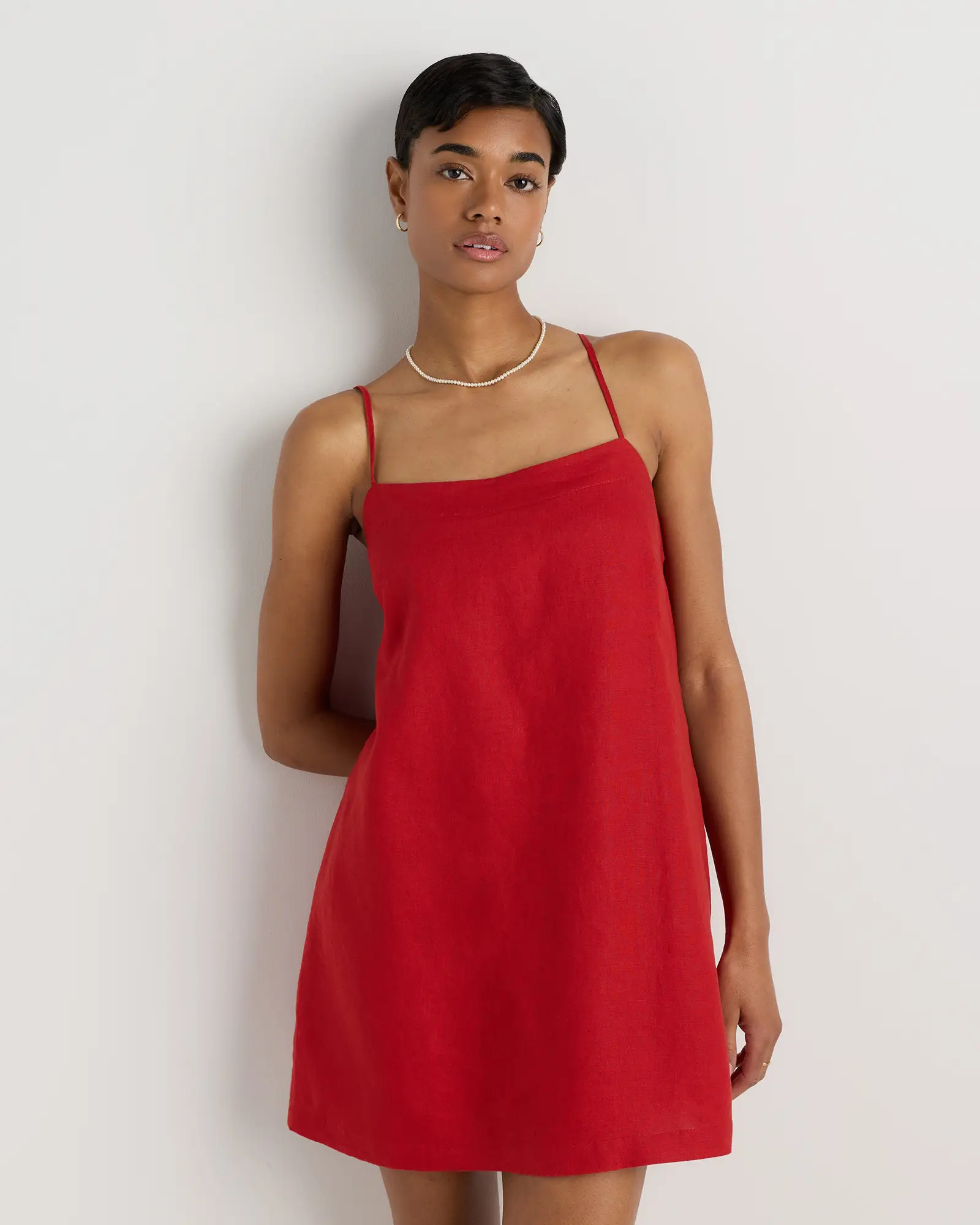 100% European Linen Mini Skort Dress | Quince