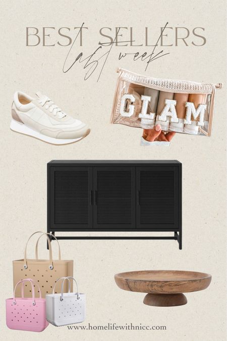 Last week's best sellers! Your favorite purchases from the week were this Target sideboard, neutral tennis shoes, DIY chenille letter patch travel bags, and my wood pedestal

#LTKhome #LTKFind #LTKsalealert