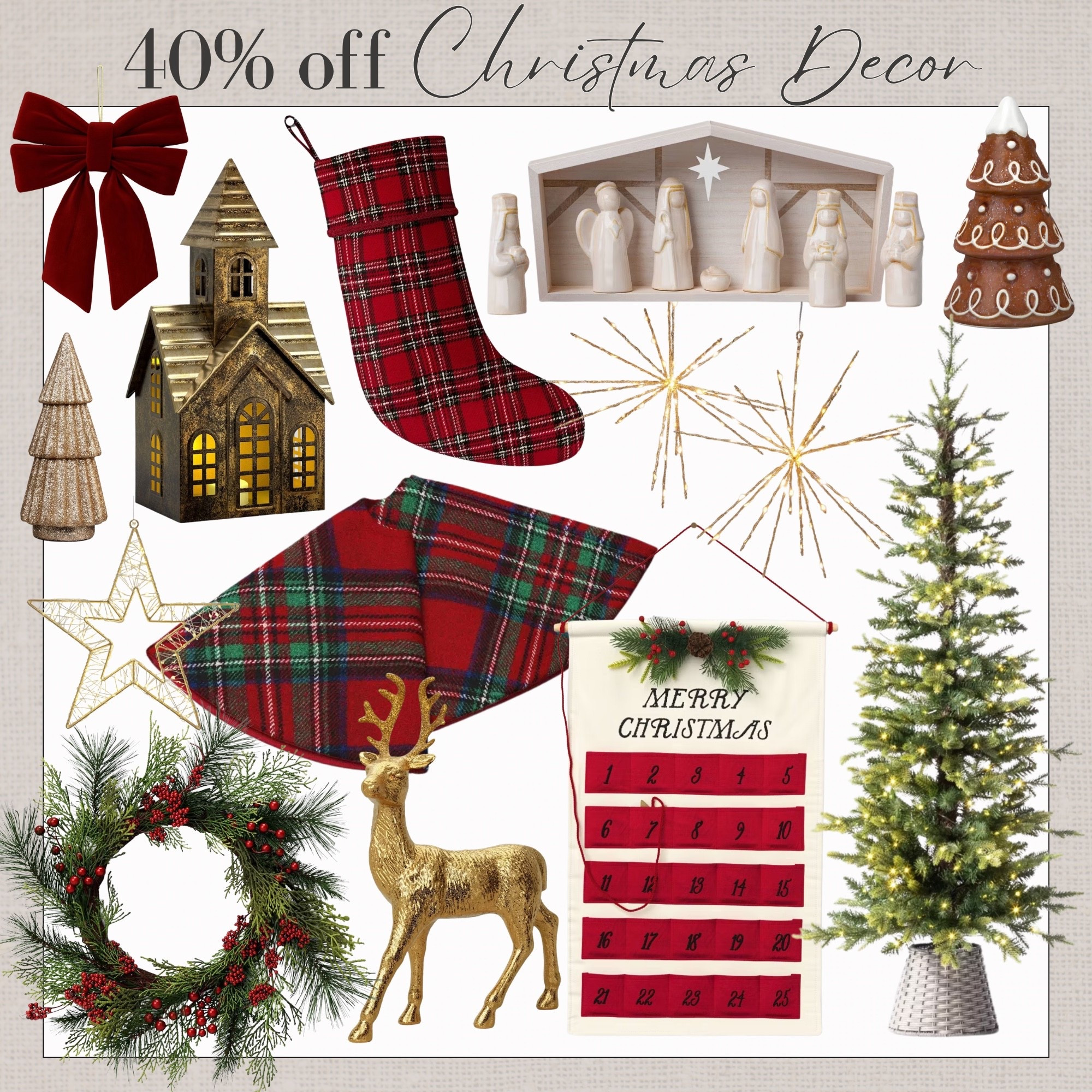 Christmas clearance, target, decor, shelf decor, table top decor, tree, wreath, stockings, bows, nativity scene, tree skirt, lights, 

#LTKHoliday #LTKSaleAlert #LTKSeasonal
