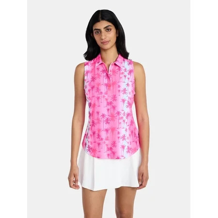 Birdie Bound Women's Sleeveless Print Golf Polo Shirt with UPF 30+, Sizes XS-XXL | Walmart (US)