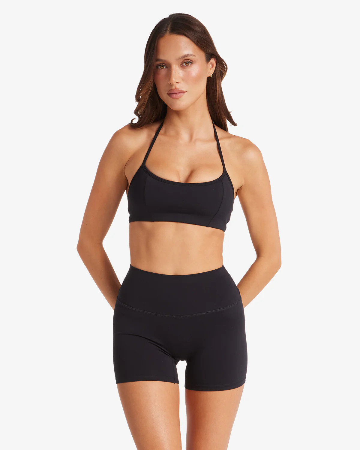 Serenity Contour Halter Crop | Black | Crop Shop Boutique US