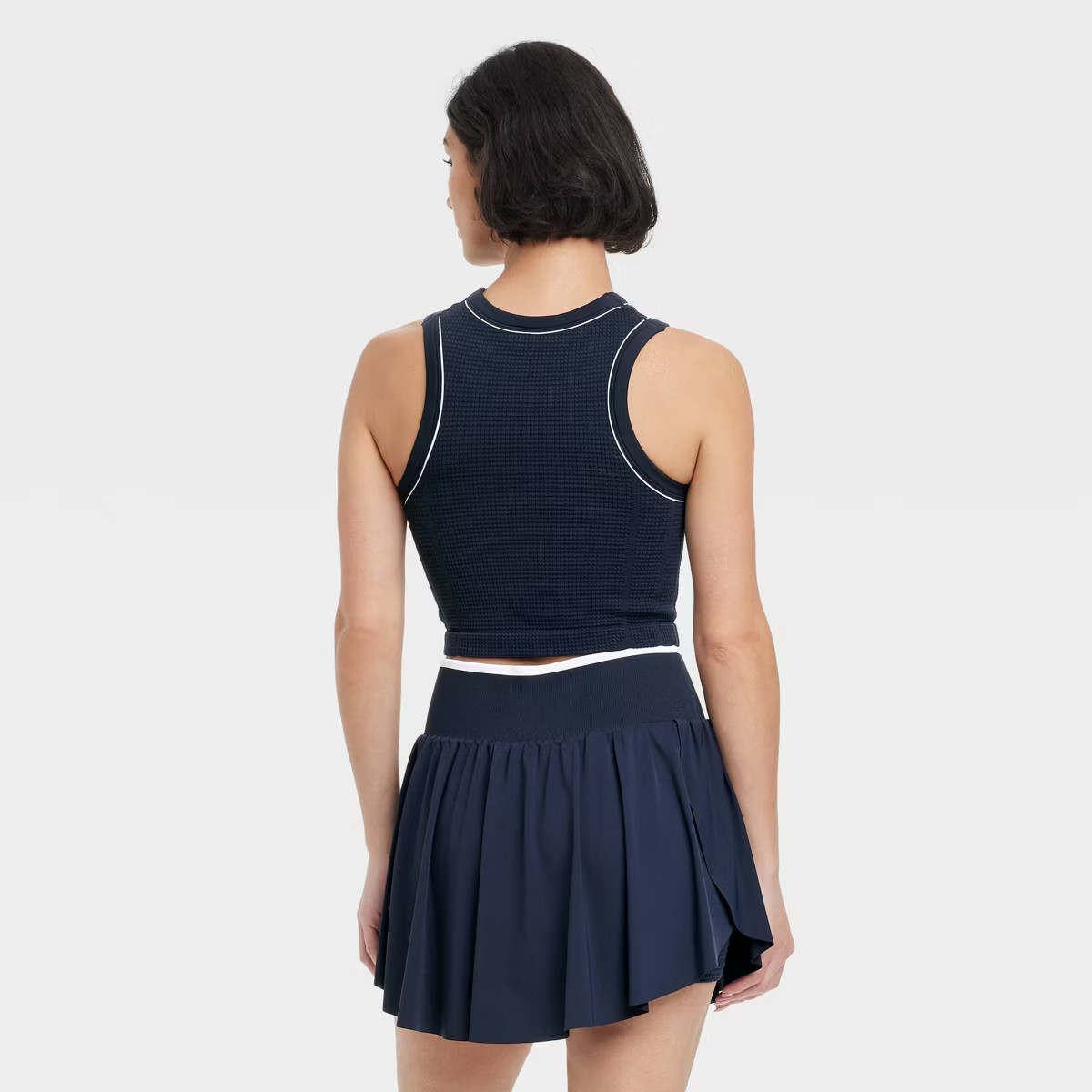Women's Seamless Piped Muscle Tank Top - All In Motion™ Navy Blue M | Target