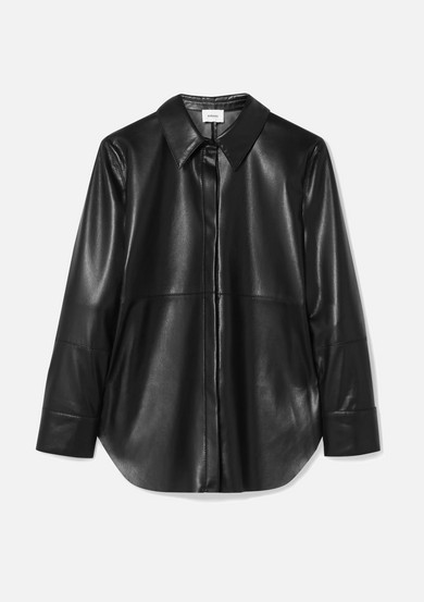 Nanushka - Naum Vegan Leather Shirt - Black | NET-A-PORTER (US)