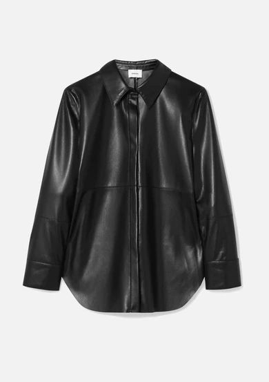 Nanushka - Naum Vegan Leather Shirt - Black | NET-A-PORTER (US)