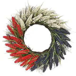 22" Red, White & Blue Heather Wreath by Celebrate It™ | Michaels | Michaels Stores