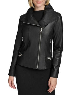 Andrew Marc Beckett Leather Moto Jacket on SALE | Saks OFF 5TH | Saks Fifth Avenue OFF 5TH