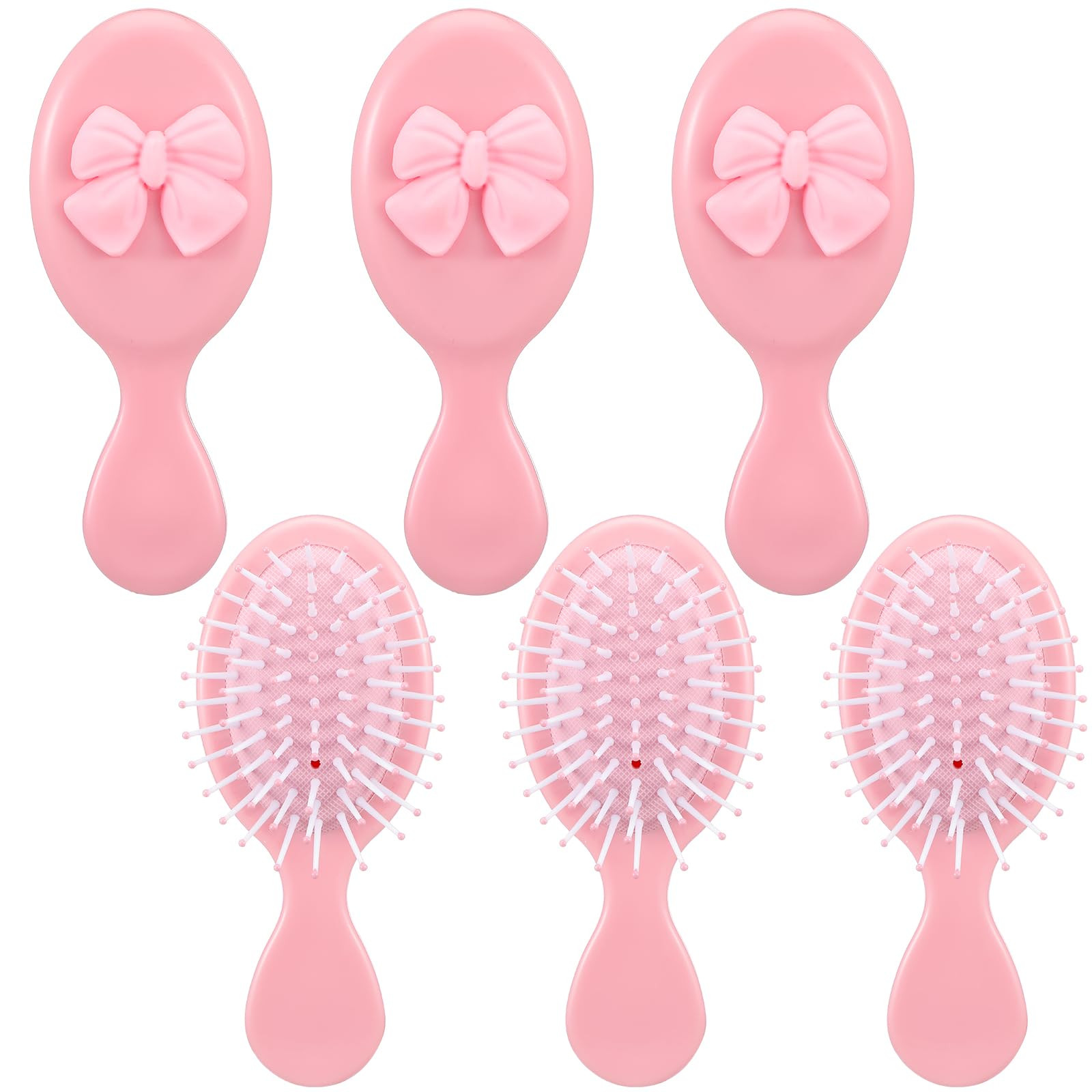 Meanplan 6 Pcs Mini Hair Brush with Bow Travel Detangling Brush Bulk Pink Coquette Small Hairbrus... | Amazon (US)