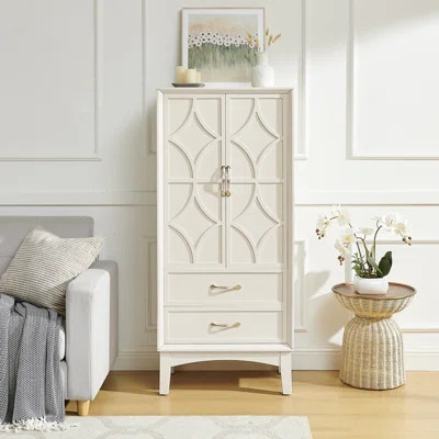 Spacious Wooden Pantry Cabinets, Adjustable Antique White With Multifunctional Storage For Kitchen And Living Spaces | Wayfair North America