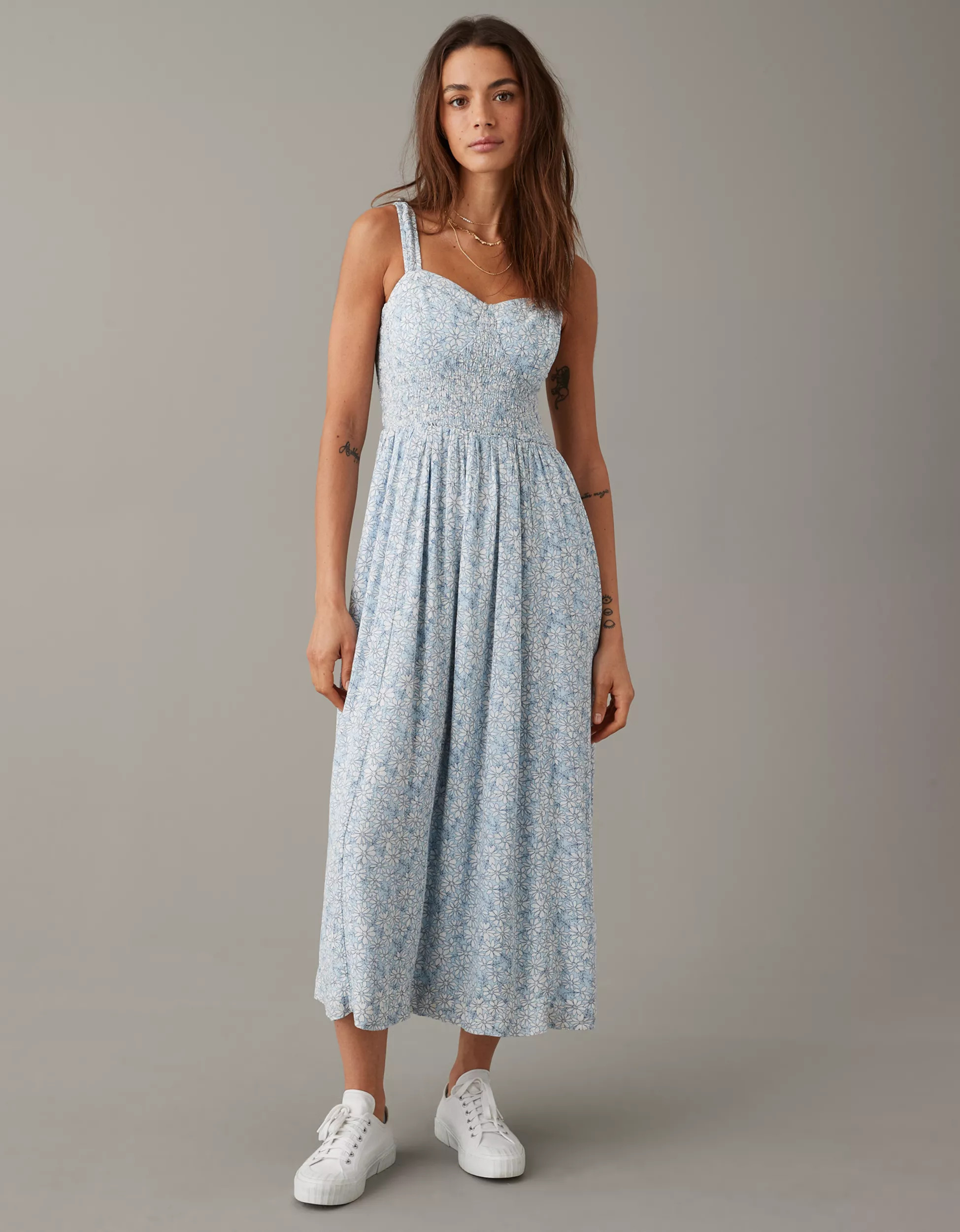 AE Corset Babydoll Midi Dress | American Eagle Outfitters (US & CA)