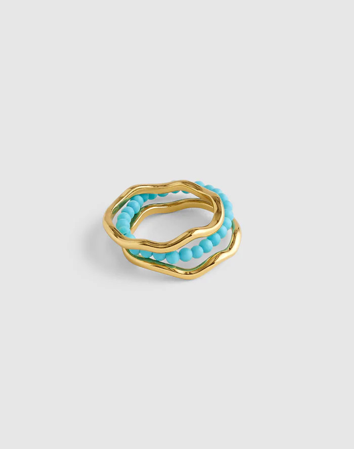 Semiprecious Wavy Stacking Ring Set | Madewell