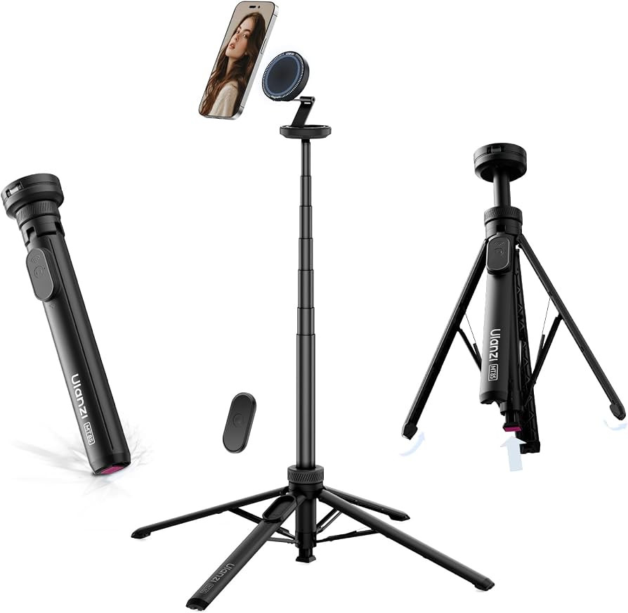 ULANZI MT85 60" Magnetic Phone Tripod for iPhone 17, Auto Open Selfie Stick | Amazon (US)