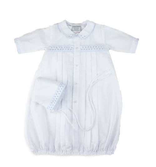 Boys Dot Embroidered Take Me Home Gown with Bonnet | Feltman Brothers