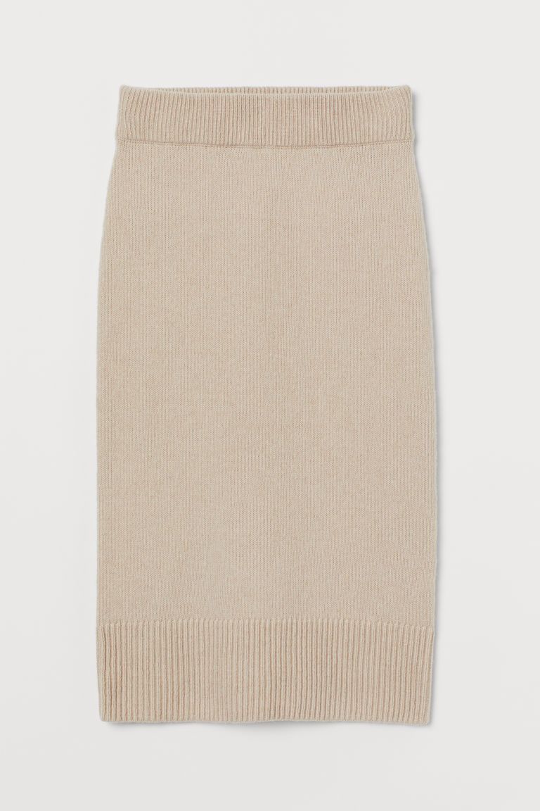 H & M - Knit Skirt - Beige | H&M (US)