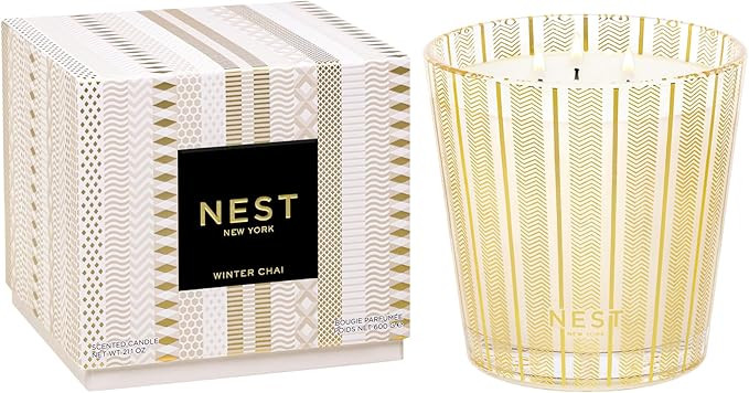 NEST New York Scented 3-Wick Candle, Winter Chai - 21.2 oz - Up to 100-Hour Burn Time - Reusable ... | Amazon (US)