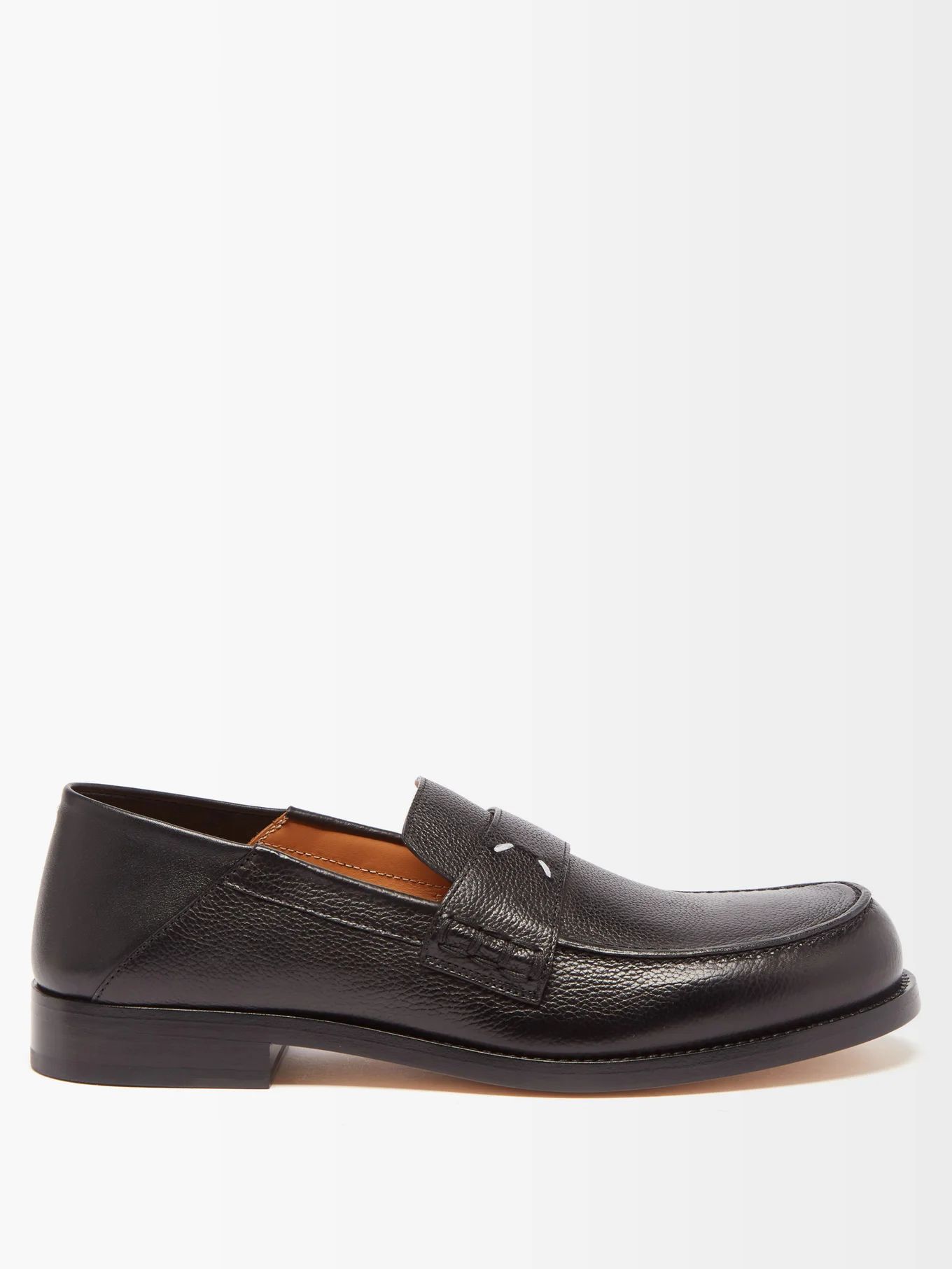 Collapsible-heel grained-leather loafers | Matches (US)