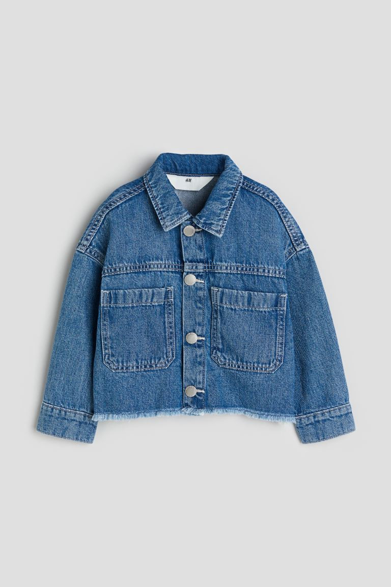 Frayed-edge denim jacket - Denim blue - Kids | H&M GB | H&M (UK, MY, IN, SG, PH, TW, HK)