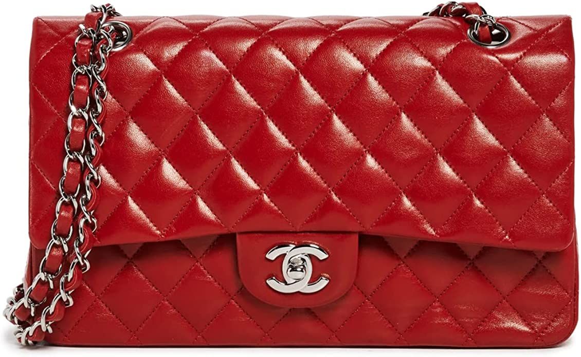 CHANEL Women's Pre-Loved Red Lambskin 2.55 10" Bag | Amazon (US)