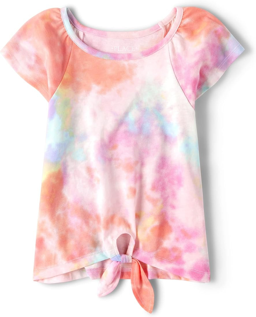 The Children's Place Girls' Short Sleeve Tie Front Top | Amazon (US)