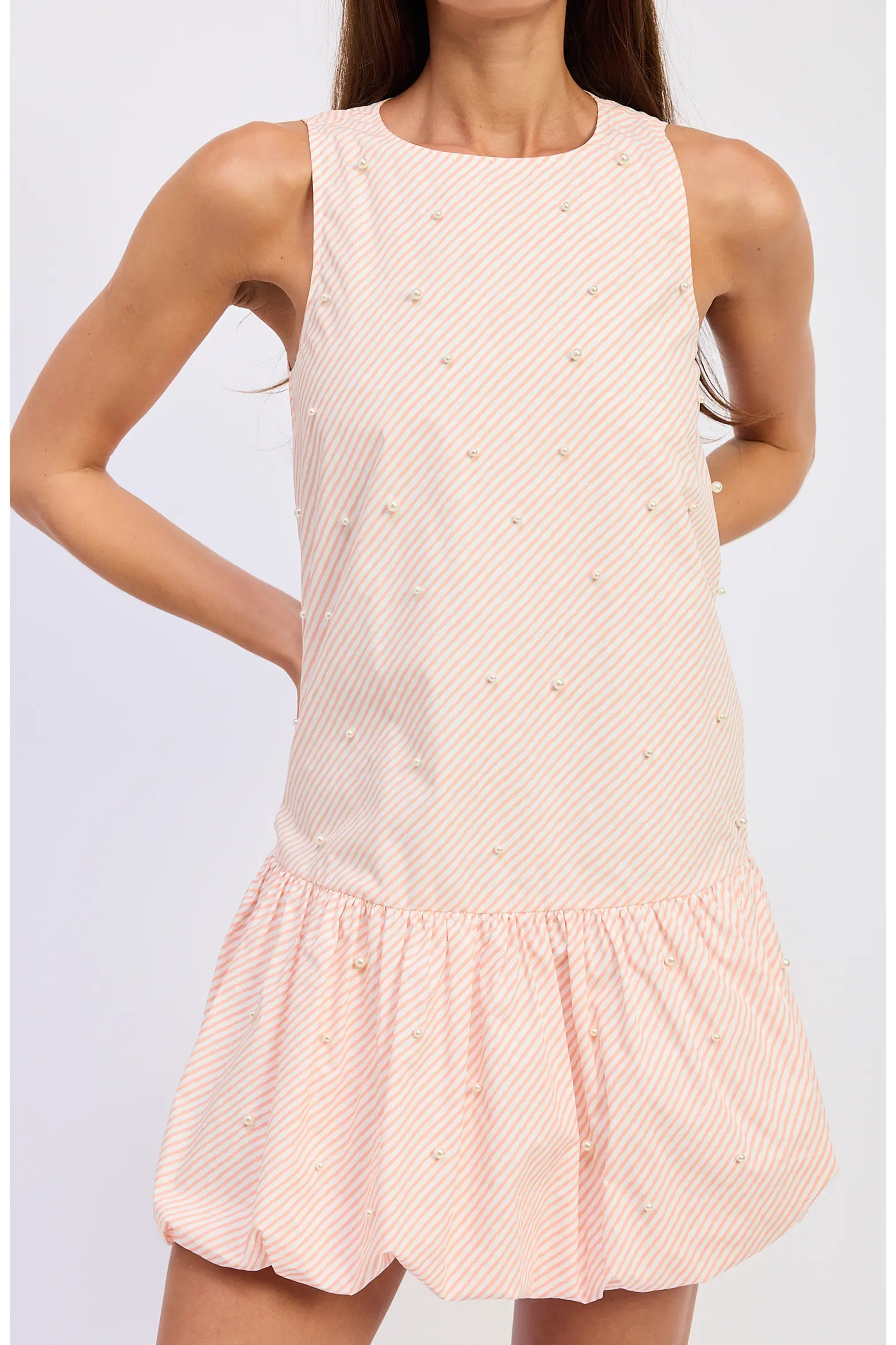 En Saison Aurora Bubble Hem Faux Pearl Minidress (Women) | Nordstrom | Nordstrom