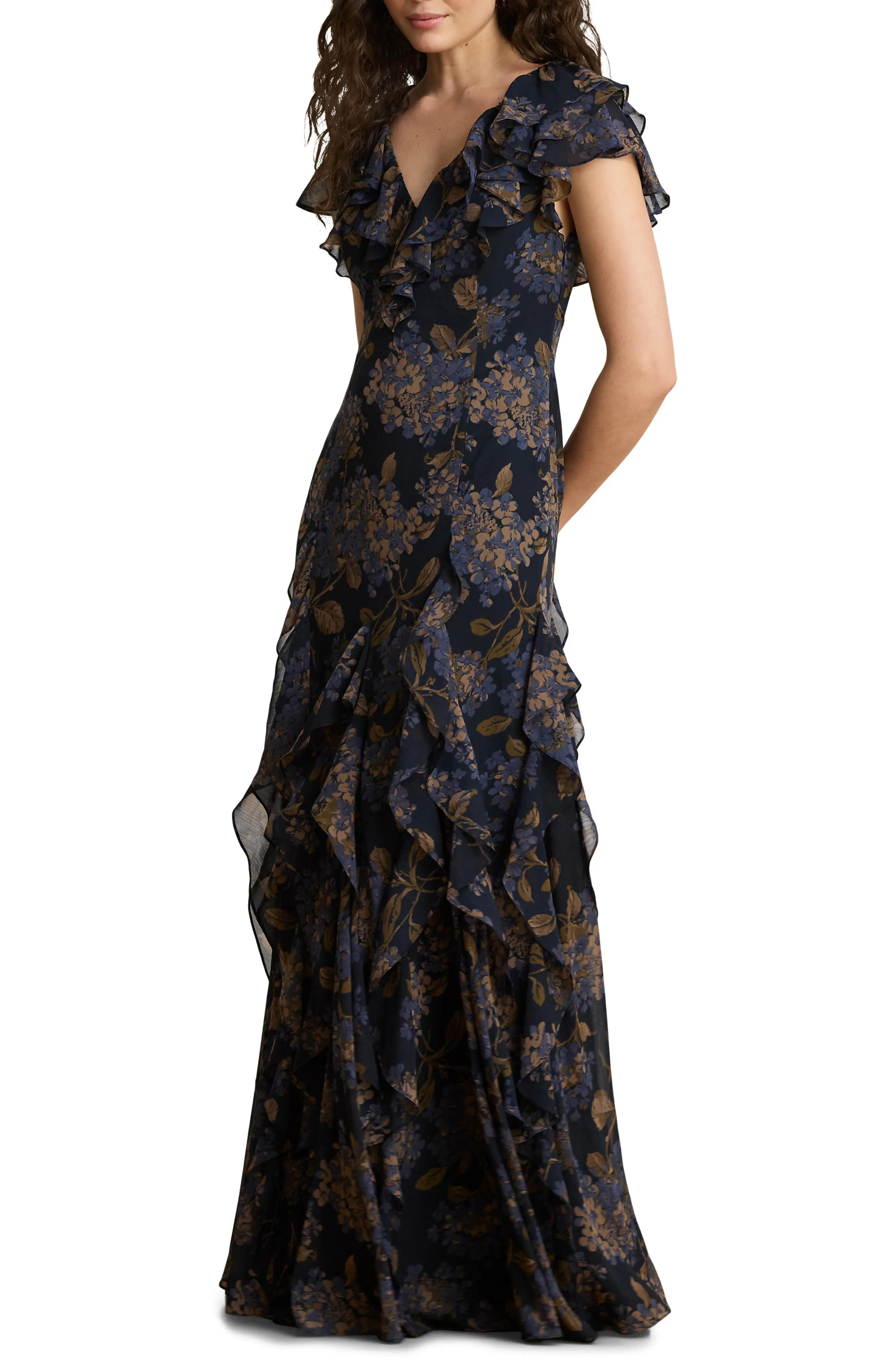Lauren Ralph Lauren Floral Georgette Maxi Dress (Women) | Nordstrom | Nordstrom