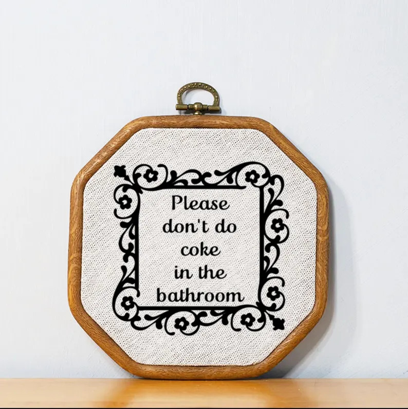 Please Don't Do Coke in the Bathroom Wall Art Funny Bathroom Home Decor Eclectic Home Decor Sign ... | Etsy (US)