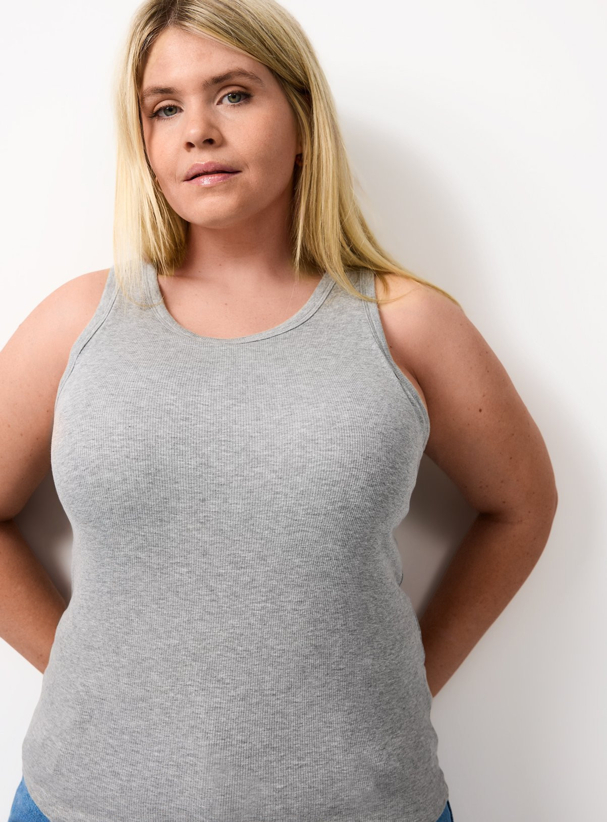 Cottonform™ Grey Marl Ribbed Support Vest | Tu Clothing