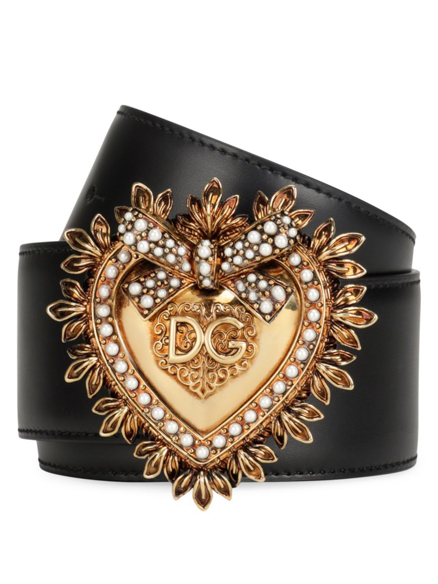 DOLCE&GABBANA Devotion Leather Belt | Saks Fifth Avenue