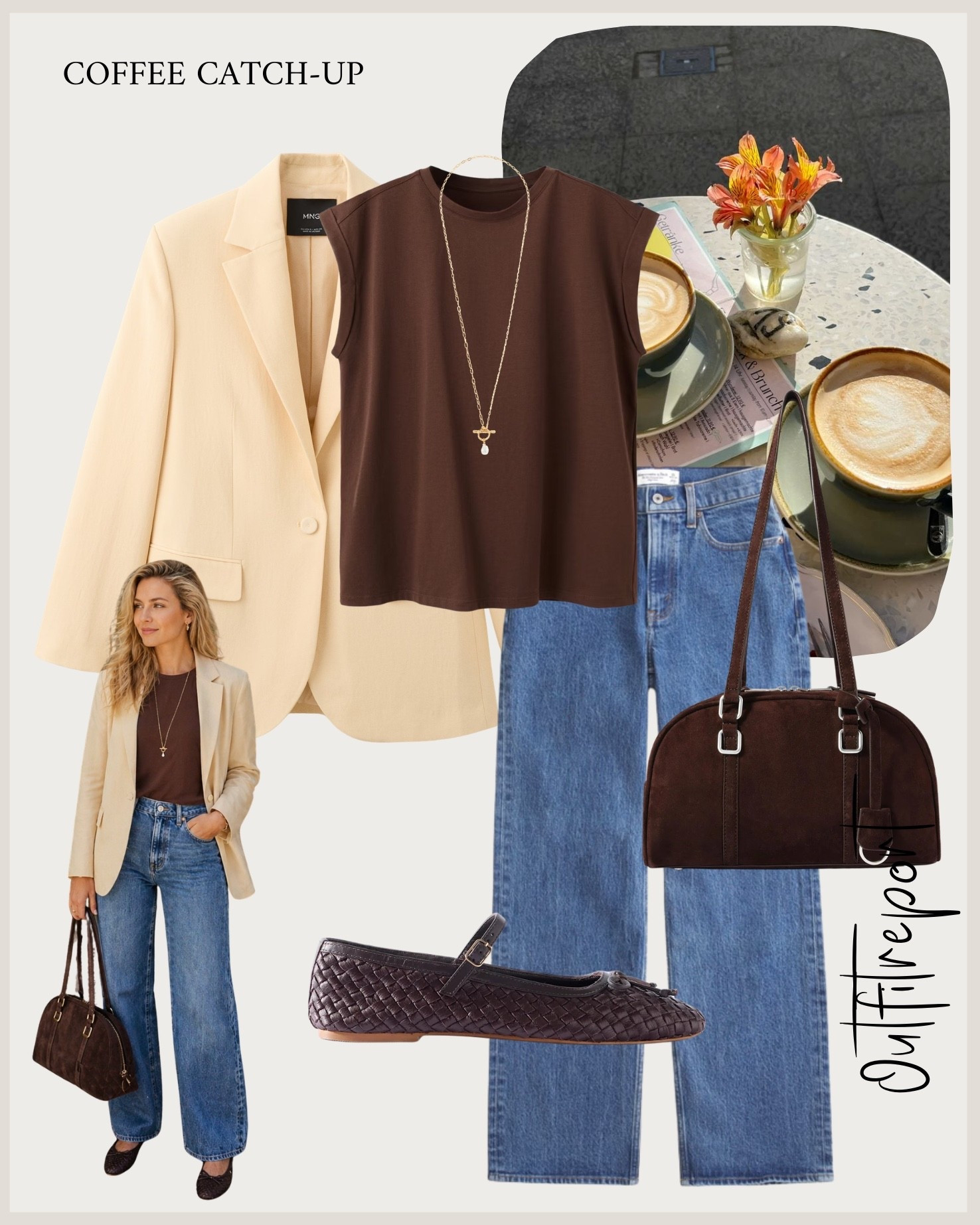 Brown top butter yellow blazer and denim jeans 

#LTKjeans #LTKspring #LTKsummer