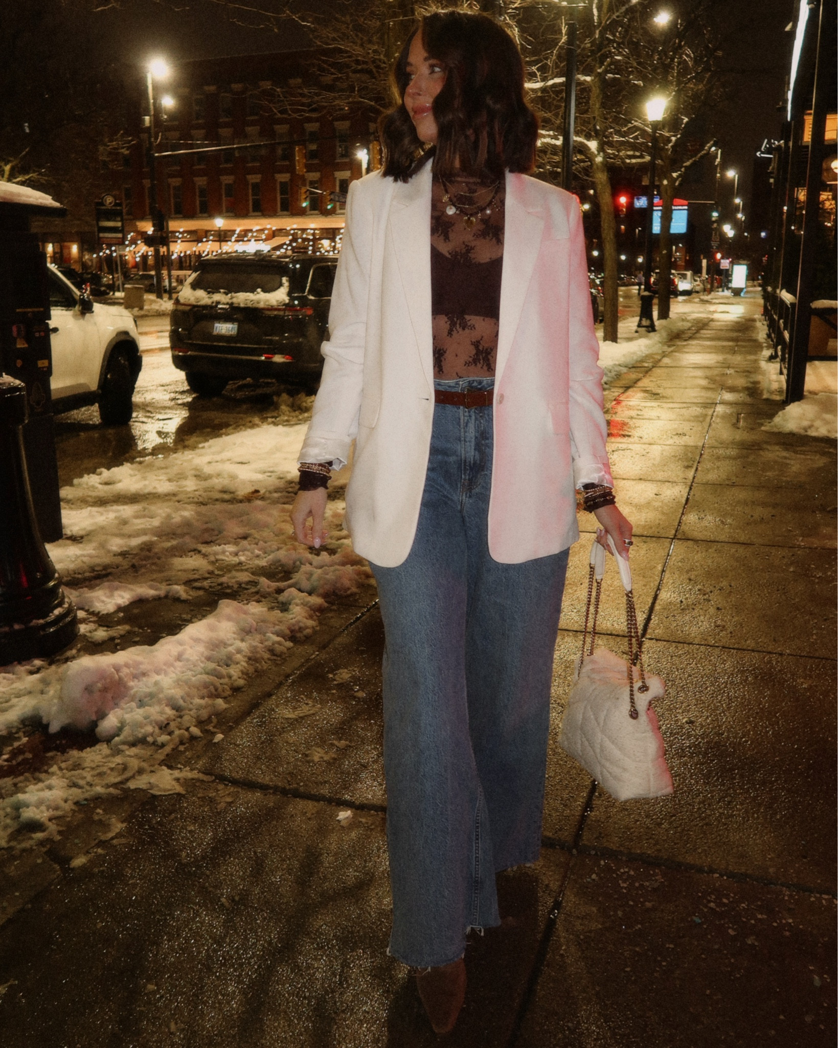 Last nights girls night out look 💘💘 linking everything I can here! This top has been in my closet for years! I have this color & the ivory and it always comes in handy when I wanna dress up!

Free people, Abercrombie, winter whites, wide leg jeans, curve love jeans, free people lady Lux long sleeve shirt  

#LTKSeasonal #LTKFindsUnder100