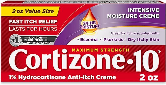 Cortizone 10 Maximum Strength Intensive Moisture Anti-Itch Cream, 1% Hydrocortisone, 2 oz. | Amazon (US)