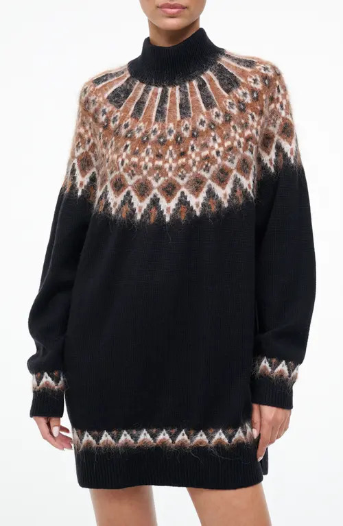 STAUD Liza Fair Isle Wool & Alpaca Blend Sweater Dress in Zermatt at Nordstrom, Size Medium | Nordstrom