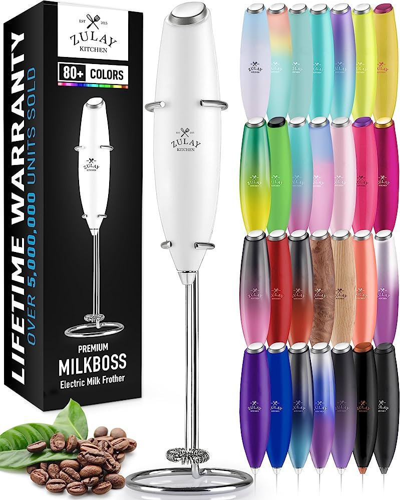 Zulay Powerful Milk Frother Handheld Foam Maker for Lattes - Whisk Drink Mixer for Coffee, Mini F... | Amazon (US)