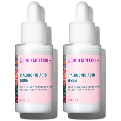 Good Molecules Hyaluronic Acid Serum Pack 2 – 30 ml Each | 1% Hyaluronic Acid, Non-Greasy Ultra Hydrating Serum, Facial Moisturizer for Plumper Skin, Skin Care for Face | Amazon (US)