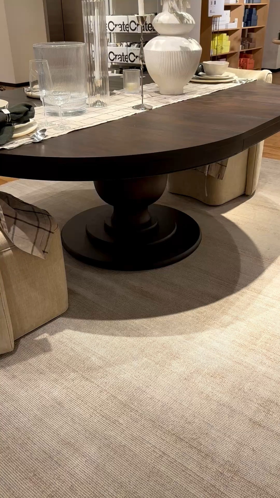 Gorgeous pedestal table. Love this wood tone and the classic modern style. @Crate & Barrel

#LTKHome #LTKSeasonal #LTKSaleAlert