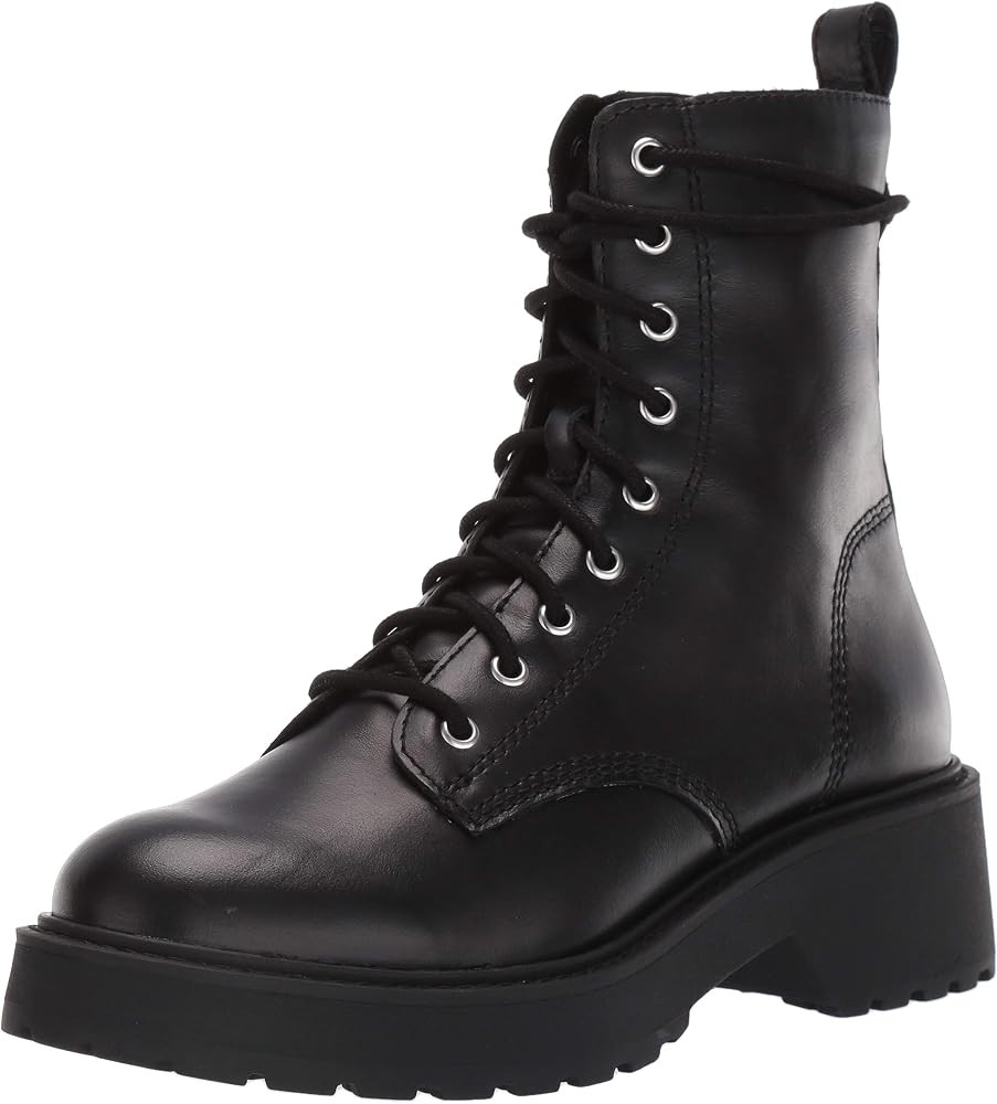 Amazon.com | Steve Madden Women's Tornado Combat Boot, Black Leather, 7.5 | Ankle & Bootie | Amazon (US)