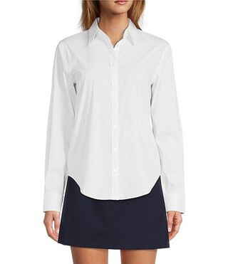 Mallory Stretch Poplin Blouse | Dillard's