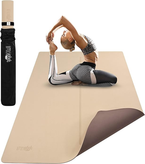 Large Yoga Mat (6'x4') – 1/4" & 1/2" Thick Exercise Mats for Home Workout, Extra Wide Workout M... | Amazon (US)