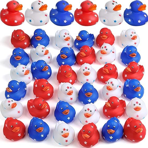 Independence Day 2 Inch Patriotic Rubber Ducks Float Small Rubber Ducks Shower Rubber Ducks Star ... | Amazon (US)