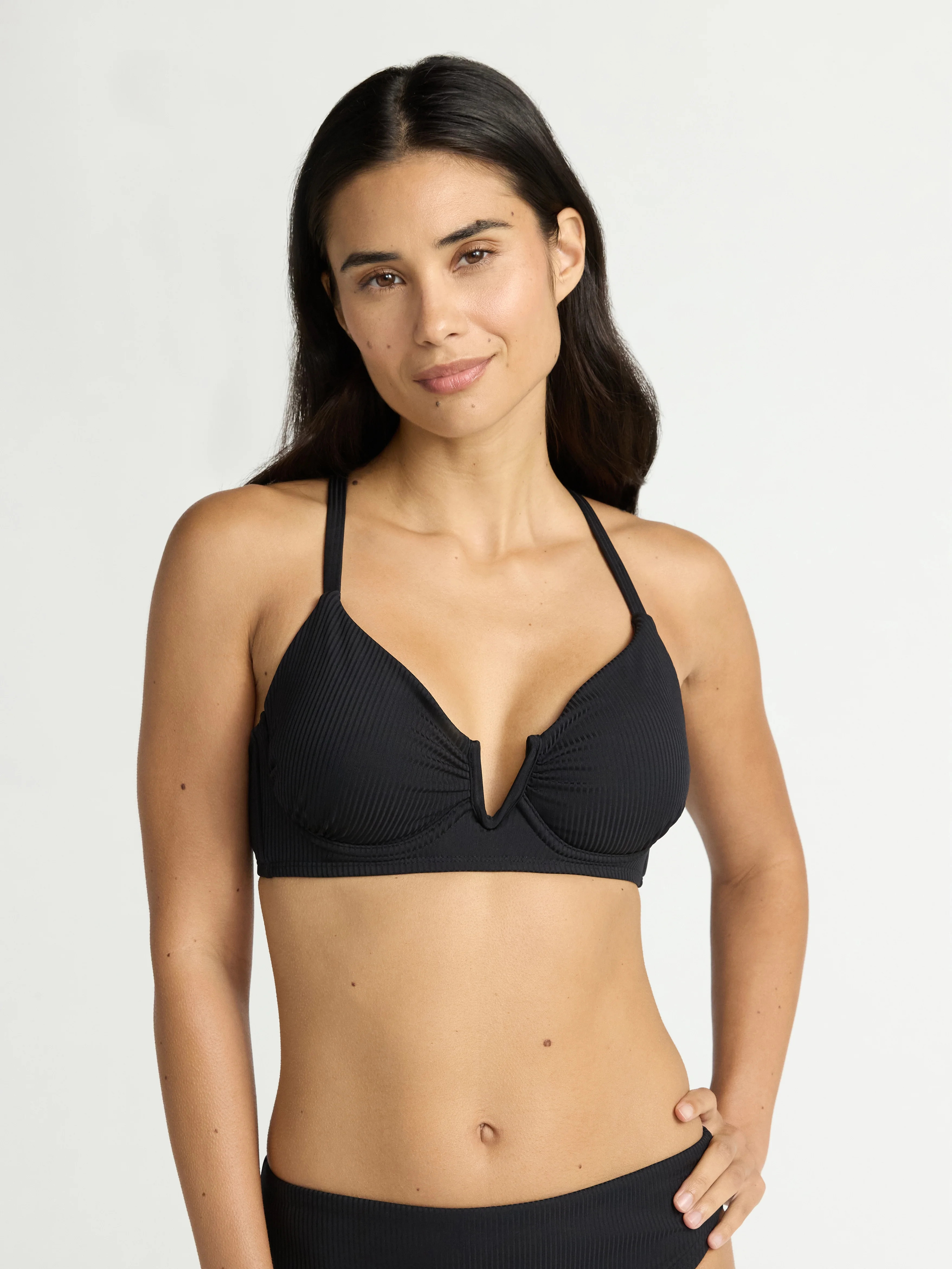 Time and Tru Women's and Women's Plus V Wire Underwire Bikini Top, Sizes XS-2X | Walmart (US)