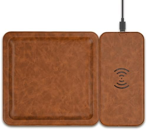 White Elephant Gifts for Men Dad Husband from Daughter Son Wife, PU Leather Wireless Charging Sta... | Amazon (US)