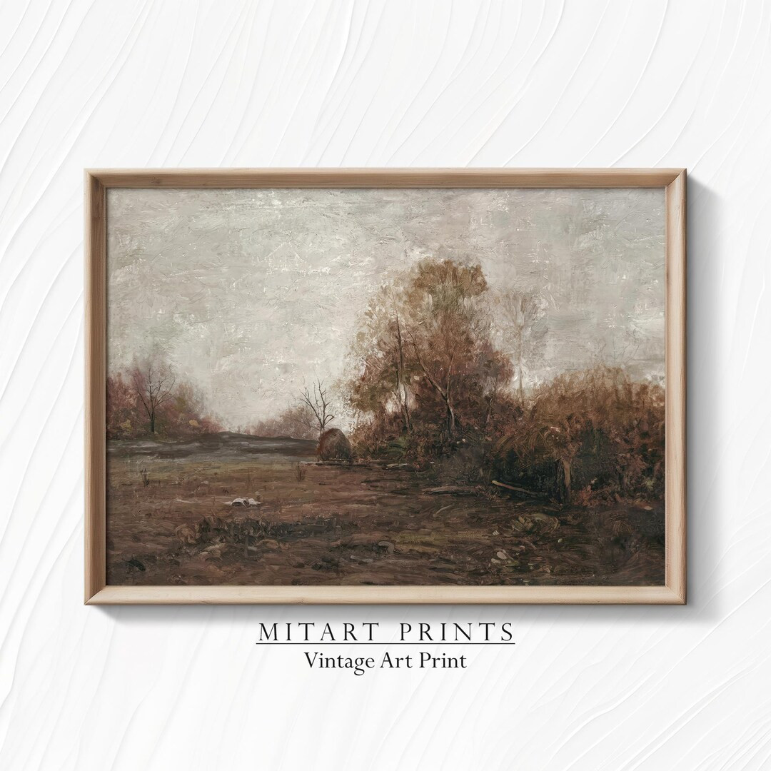 Rustic Vintage Landscape Digital Wall Art, Vintage Autumn Print, Nature Wall Art Print, Printable... | Etsy (US)
