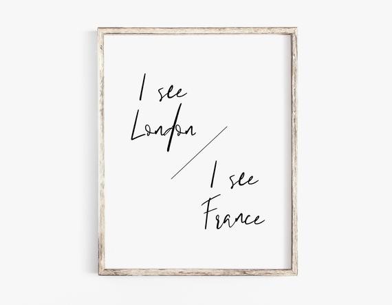 I see London I see France Funny Bathroom PRINTABLE Wall Art / Bathroom Decor / Bathroom Art Print... | Etsy (US)