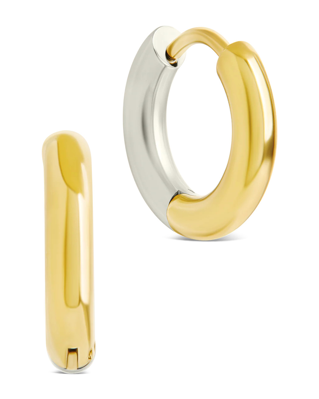 Cinzia Dual Tone Thin Micro Hoops | Sterling Forever