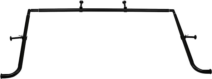 Meriville 1-Inch Diameter Bay Window Curtain Rod Set for Bayview Windows, Black Finish | Amazon (US)