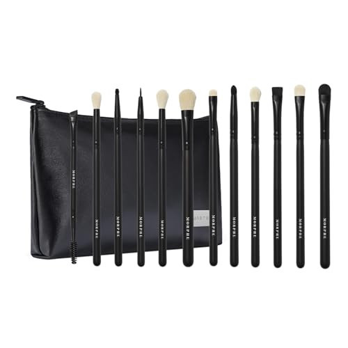 Morphe Eye Obsessed Makeup Brushes - 12 Piece Eyeshadow Brush Set - Lining, Blending & Angled Eyeshadow Brushes - Made with Natural & Synthetic Bristles and Includes Makeup Brush Case (12 Count) | Amazon (US)