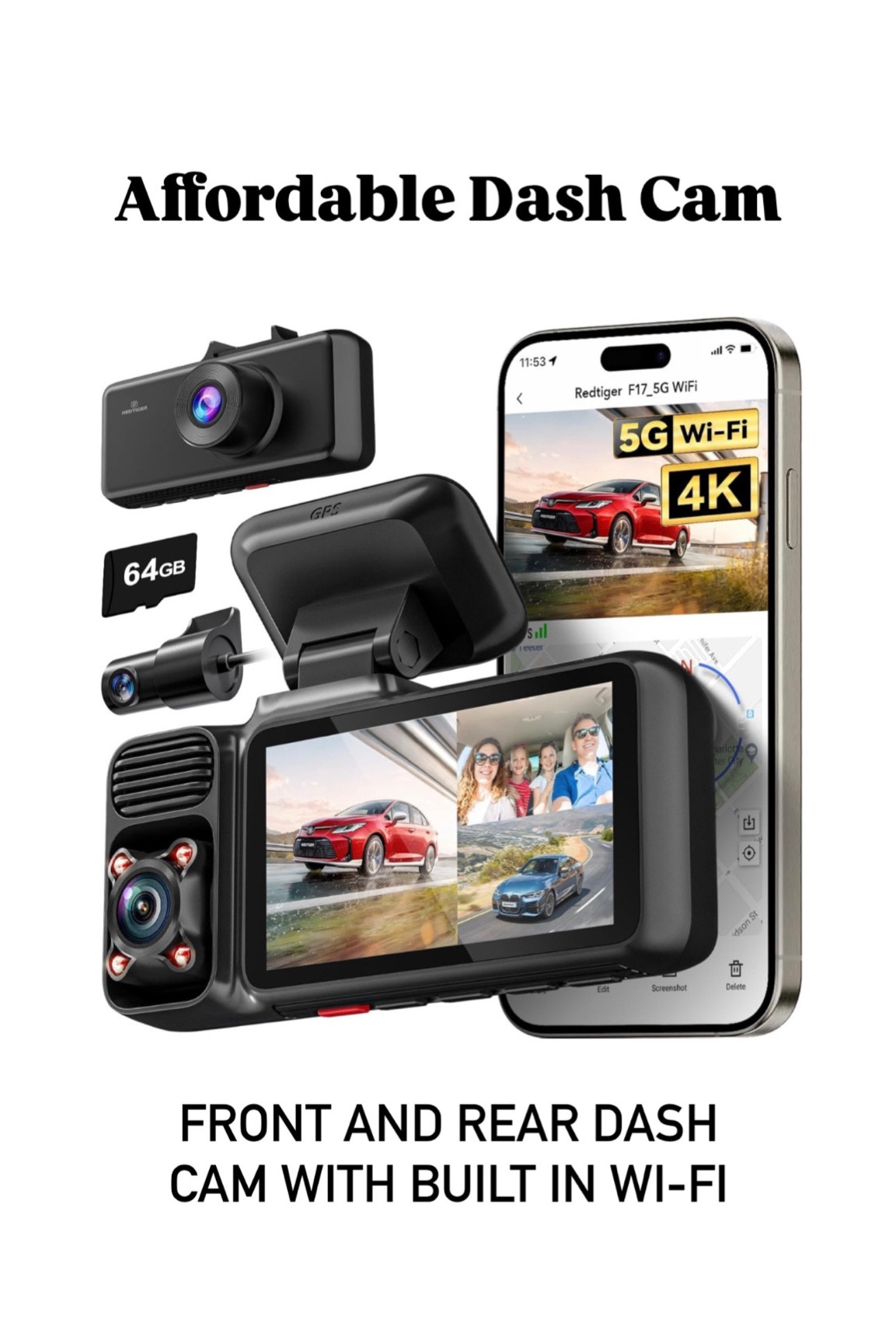 We all saw that video, here is an affordable dash cam available on Amazon with 5G Wi-Fi built-in with 4K