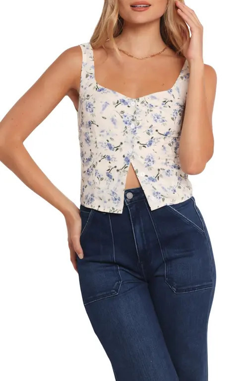 Petal & Pup Jia Floral Button-Up Tank in Ivory Floral at Nordstrom, Size Medium | Nordstrom