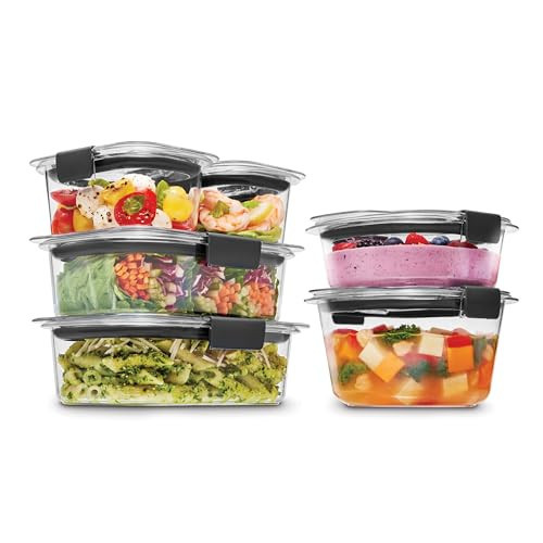 Rubbermaid Brilliance® Round and Rectangular Leak Proof Food Storage Containers, 12 Piece Set | Amazon (US)